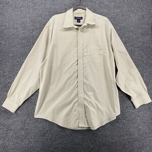 1818 Brooks Brothers Shirt‎ Mens XL Beige Plaid Button Up Non Iron Career Office